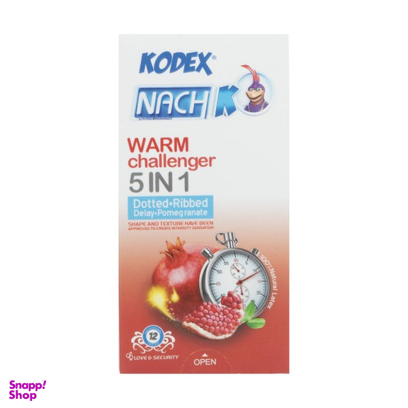کاندوم ناچ کدکس (Kodex) مدل Warm Challenger 5 IN 1