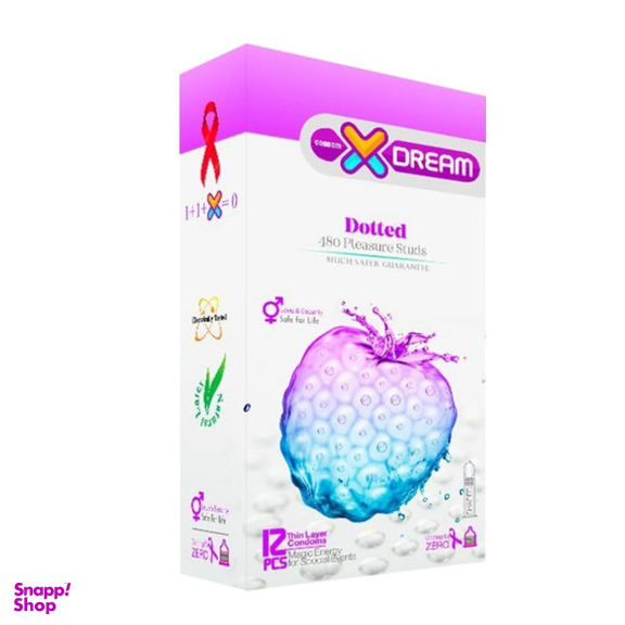 کاندوم ایکس دریم (Xdream) مدل DOTTED ultra studded بسته 12 عددی
