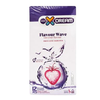 کاندوم ایکس دریم (Xdream) مدل Flavour Wave بسته 12 عددی