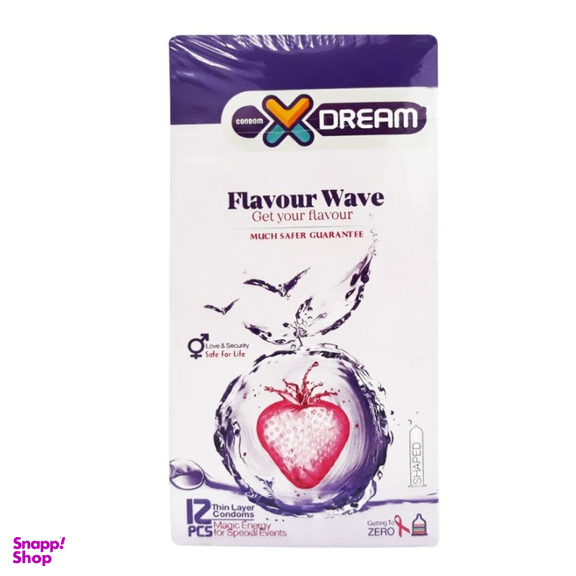 کاندوم ایکس دریم (Xdream) مدل Flavour Wave بسته 12 عددی