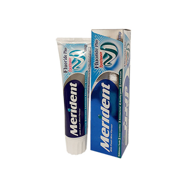 خمیر دندان کامل ژله‌ای دو رنگ مریدنت (Merident) با اسانس نعناع حجم 100 میلی‌لیتر