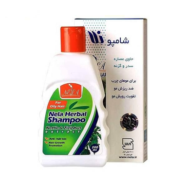 شامپو مو نلا (Nela) مدل Nettle & Ziziphus مناسب موی چرب حجم 200 میلی‌لیتر