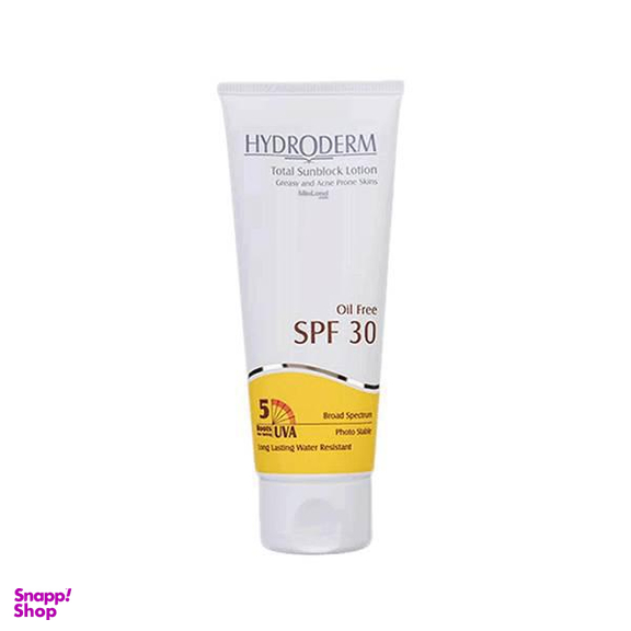 لوسیون ضد آفتاب فاقد چربی هیدرودرم (Hydroderm) با SPF30 حجم 75 میلی‌لیتر