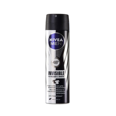 اسپری ضد تعریق مردانه نیوآ (Nivea) مدل Invisible Black And White حجم 150 میلی‌لیتر