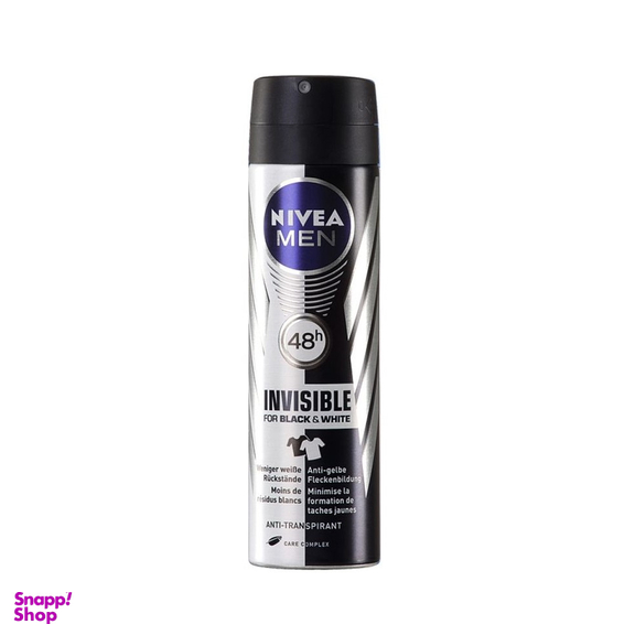 اسپری ضد تعریق مردانه نیوآ (Nivea) مدل Invisible Black And White حجم 150 میلی‌لیتر