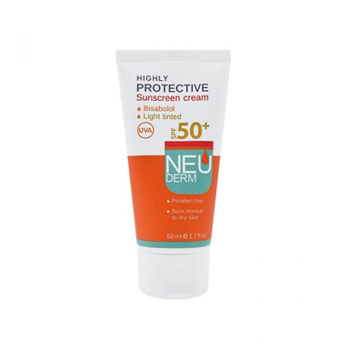 کرم ضد آفتاب نیودرم (Neuderm) مناسب پوست خشک و نرمال +SPF50 بژ روشن حجم 50 میلی‌لیتر