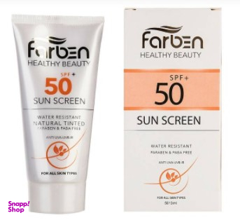 کرم ضد آفتاب فاربن (Farben) مناسب پوست خشک و معمولی حجم 50 میلی‌لیتر