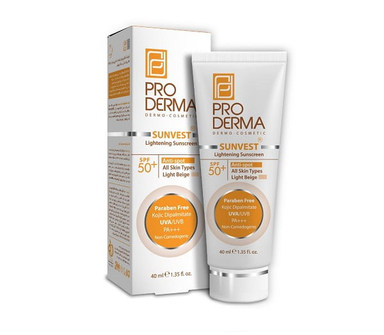 کرم ضد آفتاب و ضدلک پرودرما (Proderma) با spf50 رنگ بژ طبیعی