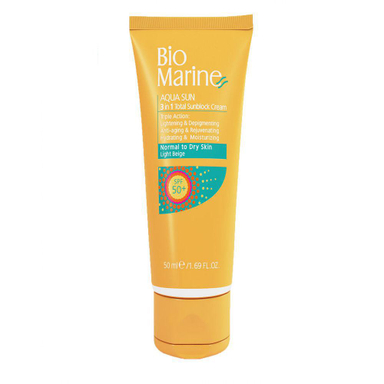 کرم ضد آفتاب بایومارین (Bio Marine) مناسب پوست نرمال تا خشک با +SPF50 رنگ بژ روشن حجم 50 میلی لیتر