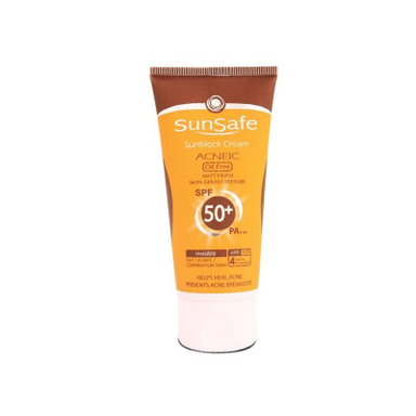 کرم ضدآفتاب سان سیف (Sunsafe) مناسب پوست چرب رنگی و غیررنگی