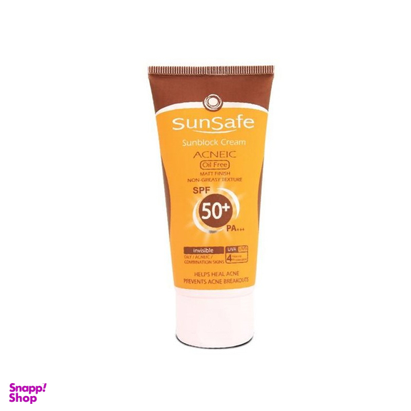 کرم ضدآفتاب سان سیف (Sunsafe) مناسب پوست چرب رنگی و غیررنگی