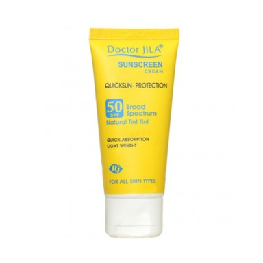 کرم ضد آفتاب دکتر ژیلا (Dr jila) مدل Quicksun Protection رنگ طبیعی مناسب انواع پوستو با SPF50 وزن 50 گرم