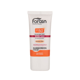 کرم ضد آفتاب فاربن (Farben) با پوشش کرم پودری با SPF50 رنگ بژ طبیعی حجم 50 میلی‌لیتر