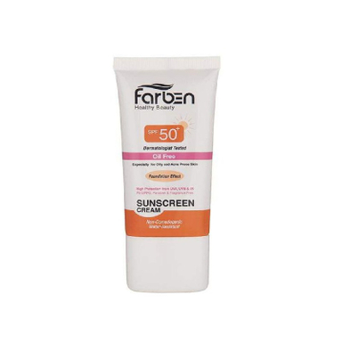کرم ضد آفتاب رنگی فاربن (Farben) مدل Oil Free رنگ بژ طبیعی حجم 50 میلی‌لیتر