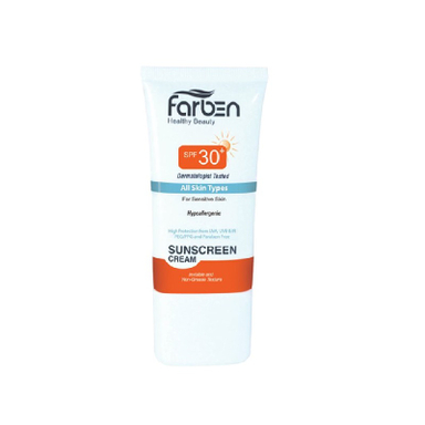 کرم ضد آفتاب فاربن (Farben) SPF30 مدل Hypoallergenic حجم 50 میلی‌لیتر
