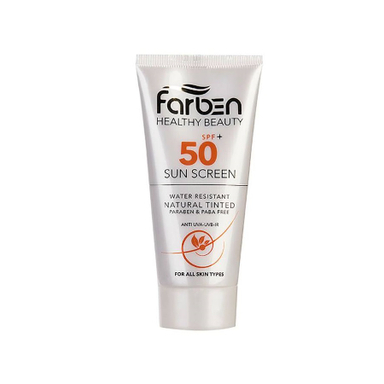 کرم ضد آفتاب فاربن (Farben) مدل All Skin Type با پوشش کرم پودری رنگ بژ طبیعی حجم 50 میلی‌لیتر