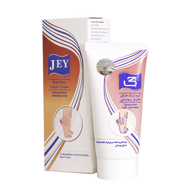کرم ترک های عمیق پوستی پا جی (Jey) حاوی عصاره میموزا حجم 50 میلی‌لیتر