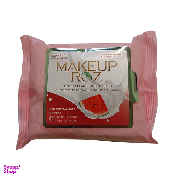 دستمال مرطوب آرایش پاک کن میکاپ رز (MakeUp Rose) مناسب پوستهای نرمال بسته 25 عددی