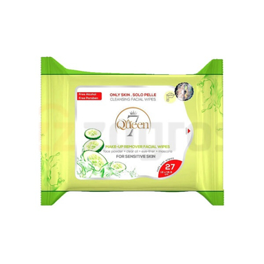 دستمال مرطوب پاک کننده آرایش سون کویین (7Queen) حاوی عصاره خیار مناسب پوست حساس بسته 27 عددی