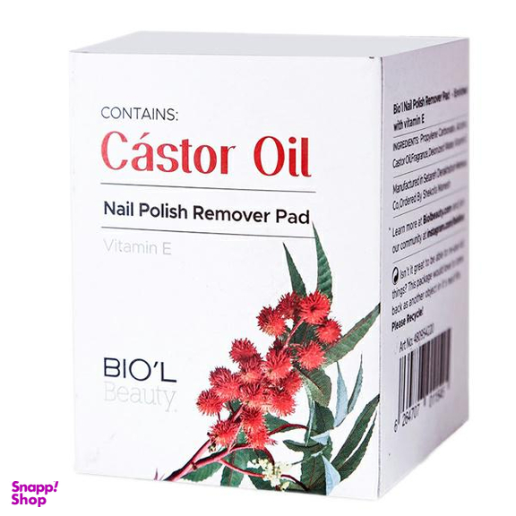 پد لاک پاک کن بیول (Biol) مدل Castor Oil بسته 20 عددی