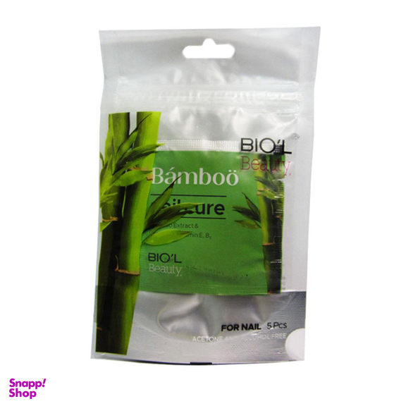 پد لاک پاک کن بیول (Biol) مدل Bamboo بسته 5 عددی