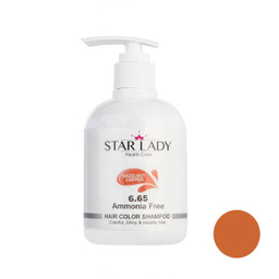 شامپو رنگ مو استار لیدی (Star Lady) شماره 6.65 رنگ مسی فندقی حجم 300 میلی‌ لیتر
