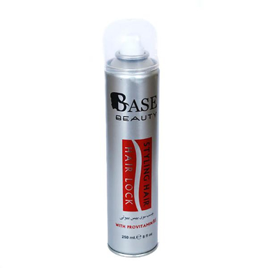 اسپری چسب مو بیس بیوتی (Base beauty) مدل SUper Mega Hold حجم 250 میلی‌لیتر