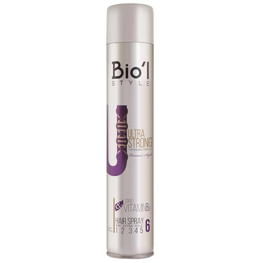اسپری حالت دهنده مو بیول (Biol) مدل Ultra Strong حجم 500 میلی‌ لیتر