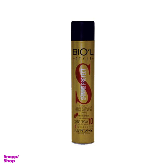 اسپری براق کننده مو بیول (Biol) مدل Shining Protect حجم 400 میلی‌ لیتر