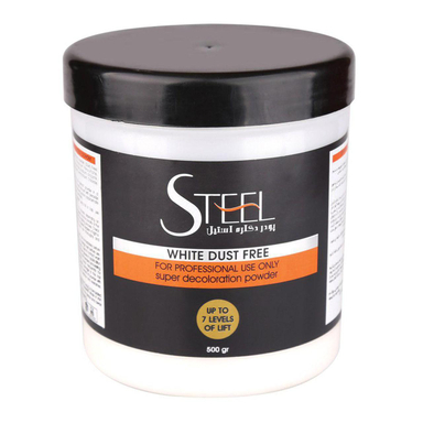 پودر دکلره استیل (Steel) مدل White Dust Free وزن 500 گرم