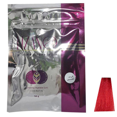 پودر دکلره رنگی لیزانو (Lizano) قرمز آتشین مدل Fiery Red مقدار 50 گرم