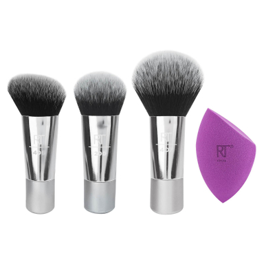 ست برس آرایشی ریل تکنیکس (Real Tecgniques) مدل Flawless مجموعه 3 عددی به همراه پد آرایشی