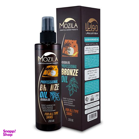 روغن برنز کننده موزیلا (Mozila) مدل jojoba oil حجم 200 میلی‌لیتر