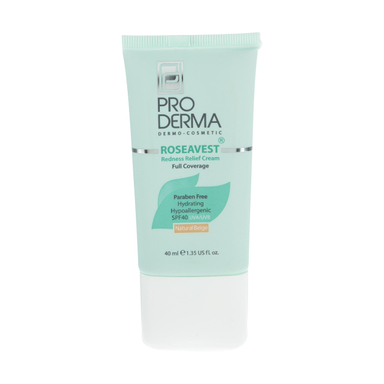 کرم پوشاننده رنگی پرودرما (Proderma) سری Roseavest مدل Natural Beige حجم 40 میلی‌لیتر