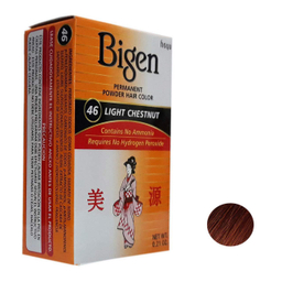 پودر رنگ مو بیگن (Bigen) شماره 46 رنگ بلوطی روشن وزن 6 گرم