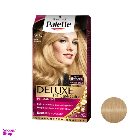 کیت رنگ مو پلت (Palette) مدل Deluxe شماره 9.0 رنگ بلوند روشن حجم 50 میلی‌لیتر