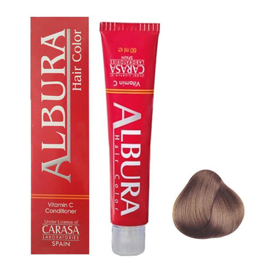 رنگ مو آلبورا (Albura) مدل Carasa شماره 7.45 رنگ بلوند تنباکویی متوسط حجم 100 میلی‌ لیتر