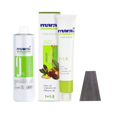 رنگ مو مارال (Maral) شماره 5.110 رنگ ذغالی حجم 100 میلی‌لیتر به همراه اکسیدان 9% حجم 150 میلی‌لیتر