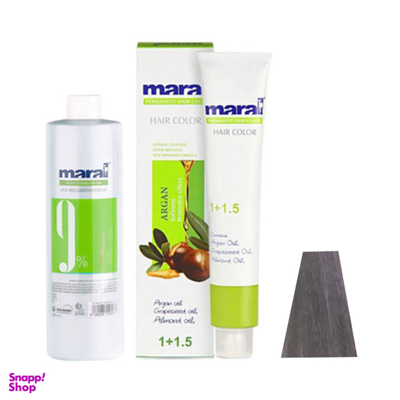 رنگ مو مارال (Maral) شماره 5.110 رنگ ذغالی حجم 100 میلیلیتر به همراه اکسیدان 9% حجم 150 میلیلیتر