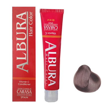 رنگ مو آلبورا (Albura) مدل Carasa شماره A7-8.11 رنگ بلوند خاکستری روشن حجم 100 میلی‌ لیتر