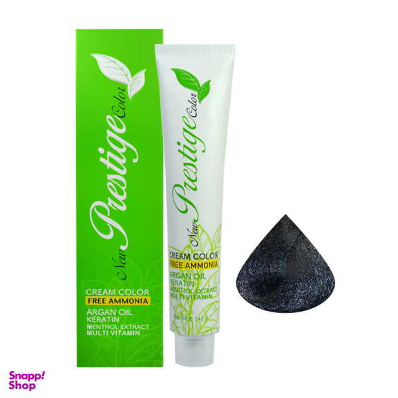 رنگ مو نیو پرستیژ کالر (New Prestige Color) شماره 1.1 رنگ مشکی پر کلاغی حجم 100 میلی‌لیتر