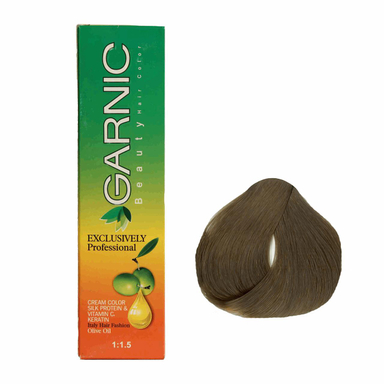 کیت رنگ مو گارنیک (Garnic) شماره 6.1 رنگ بلوند خاکستری تیره حجم 120 میلی‌لیتر