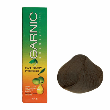 کیت رنگ مو گارنیک (Garnic) شماره 5.1 رنگ قهوه‌ای خاکستری روشن حجم 120 میلی‌لیتر
