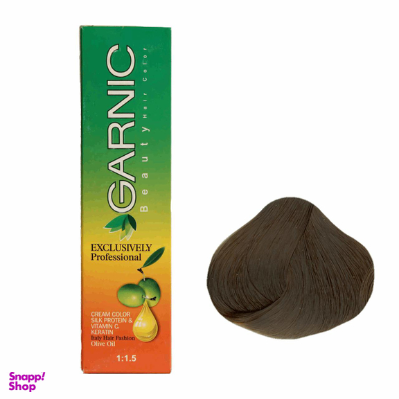 کیت رنگ مو گارنیک (Garnic) شماره 5.1 رنگ قهوه‌ای خاکستری روشن حجم 120 میلی‌لیتر