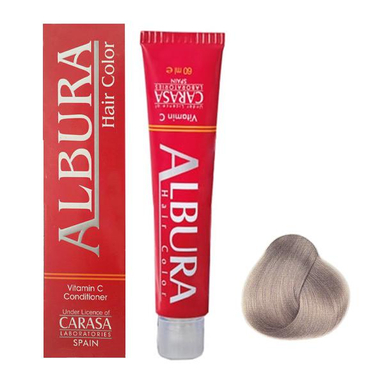 رنگ مو آلبورا (Albura) مدل Carasa شماره C8-9.1 رنگ بلوند دودی خیلی روشن حجم 100 میلی لیتر