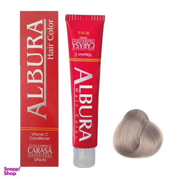 رنگ مو آلبورا (Albura) مدل Carasa شماره C8-9.1 رنگ بلوند دودی خیلی روشن حجم 100 میلی لیتر