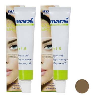 رنگ ابرو مارال (Maral) شماره 6 حجم 15 میلی‌ لیتر رنگ بلوند کاکایویی تیره مجموعه 2 عددی