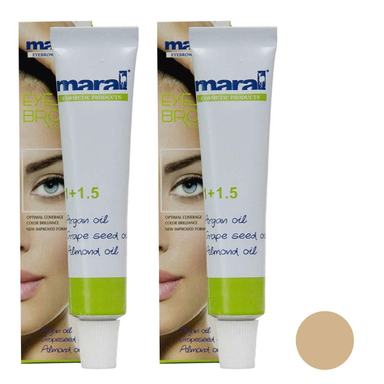 رنگ ابرو مارال (Maral) شماره 9 رنگ بلوند کاراملی خیلی روشن حجم 15 میلی‌لیتر مجموعه 2 عددی