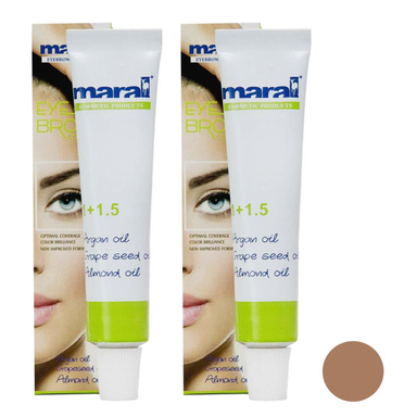 رنگ ابرو مارال (Maral) شماره 8 رنگ بلوند نسکافه‌ای روشن حجم 15 میلی‌لیتر مجموعه 2 عددی