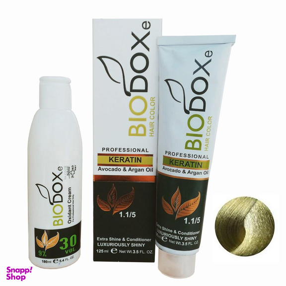 کیت رنگ مو بیوداکس (Bio Dox) شماره M8 رنگ بلوند زیتونی خیلی روشن حجم 125 میلی‌لیتر